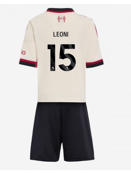 Liverpool Giovanni Leoni #15 Replika Borta Kläder Barn 2025-26 Kortärmad (+ byxor)